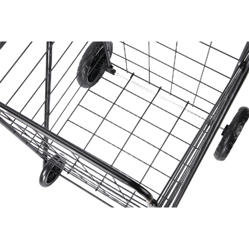Folding Metal Shopping Cart With Wheels